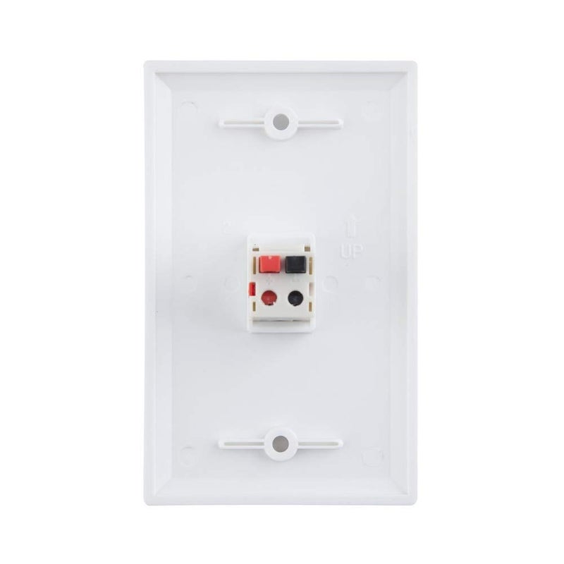 TENINYU 1 Port Speaker Jack Module Keystone Single Gang Wall Plate for Home Theater - White (1-Port) - Image 2